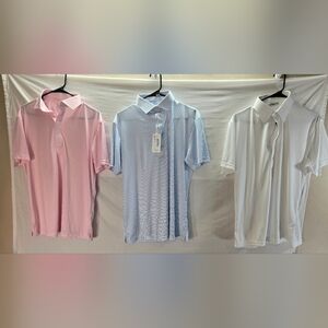 Lot of 3 Collars and Co Men's Size Medium Polo Dress Shirts NWT & NWOT.